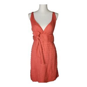 Tracy Reese New York 100% cotton lining 100% Silk Shell Coral Dress Size…